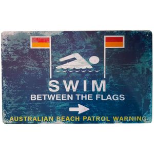 Placa-De-Metal-Swim-Between-The-Flags