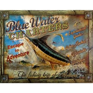 Placa-De-Metal-Blue-Water-Charters