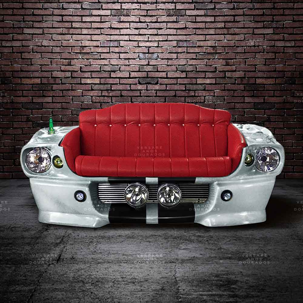 Sofa-Mustang-Rare-Color-Branco---Estofado-Vermelho