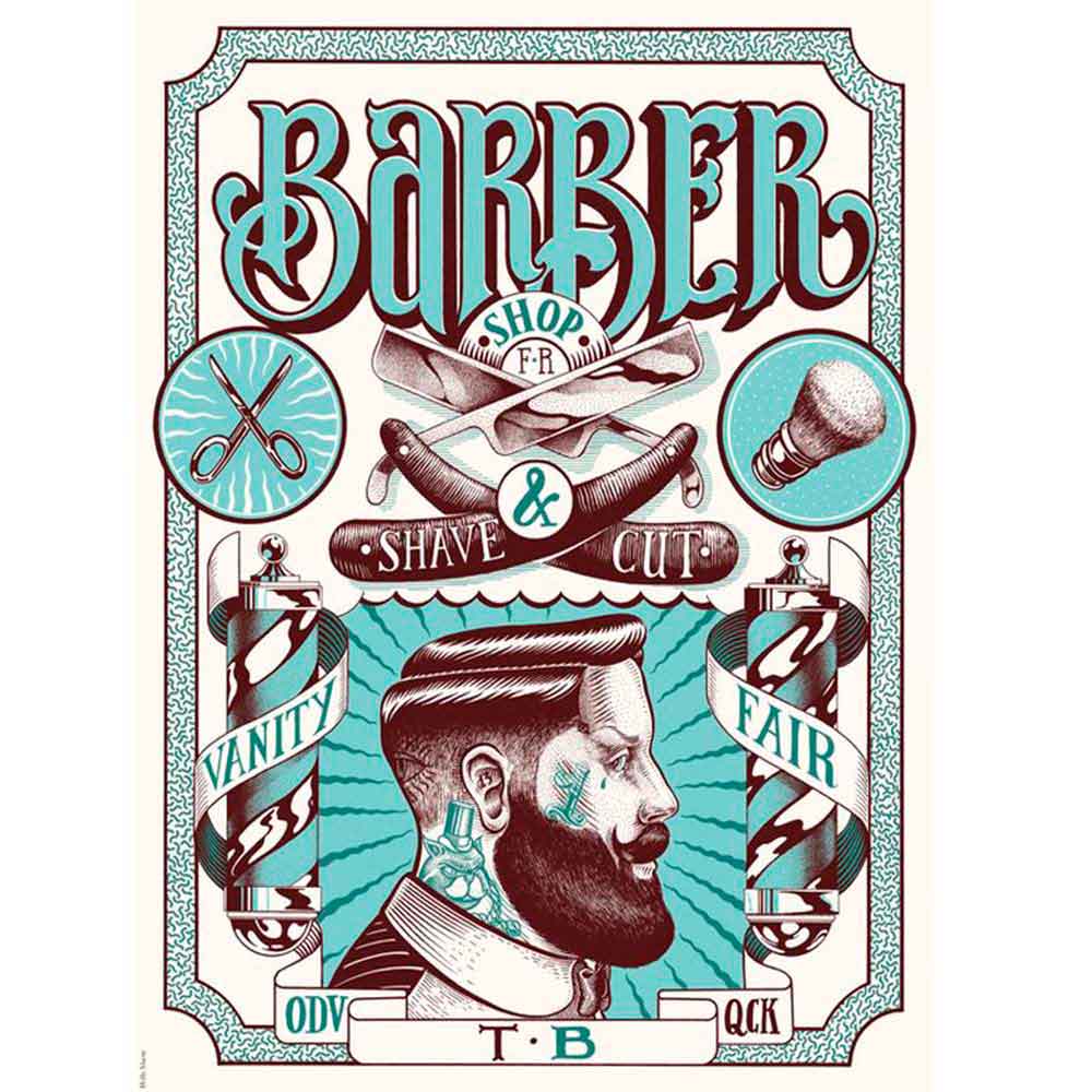 PLACA-DECORATIVA-PARA-BARBEARIAS-HAIR-STYLE-BARBER-SHAVE-AND-CUT------------------------------------