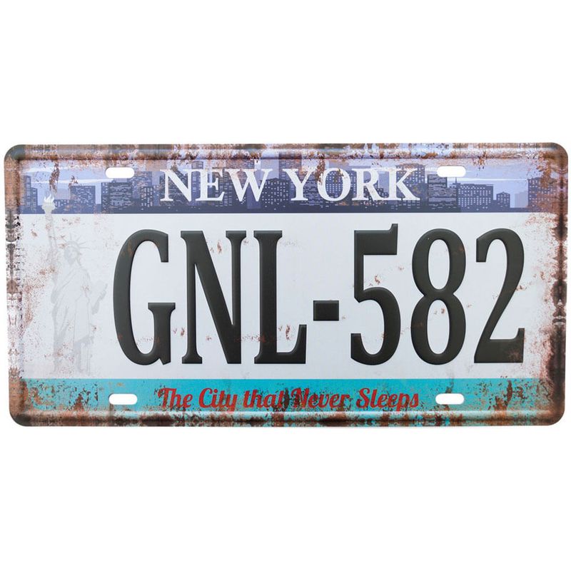 Placa-Carro-Decorativa-De-Metal-New-York-Gnl-582