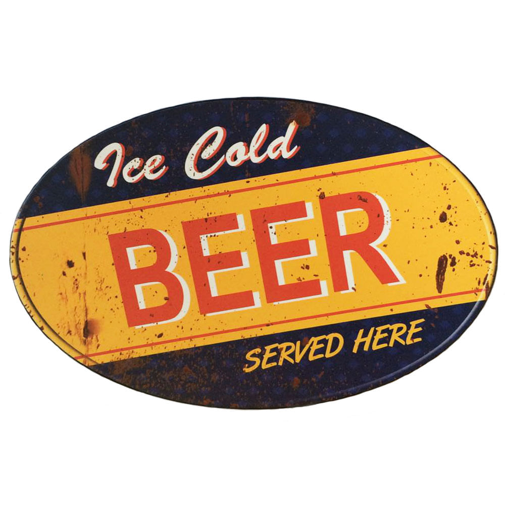 Placa-Decorativa-De-Metal-Cold-Beer-Served-Here