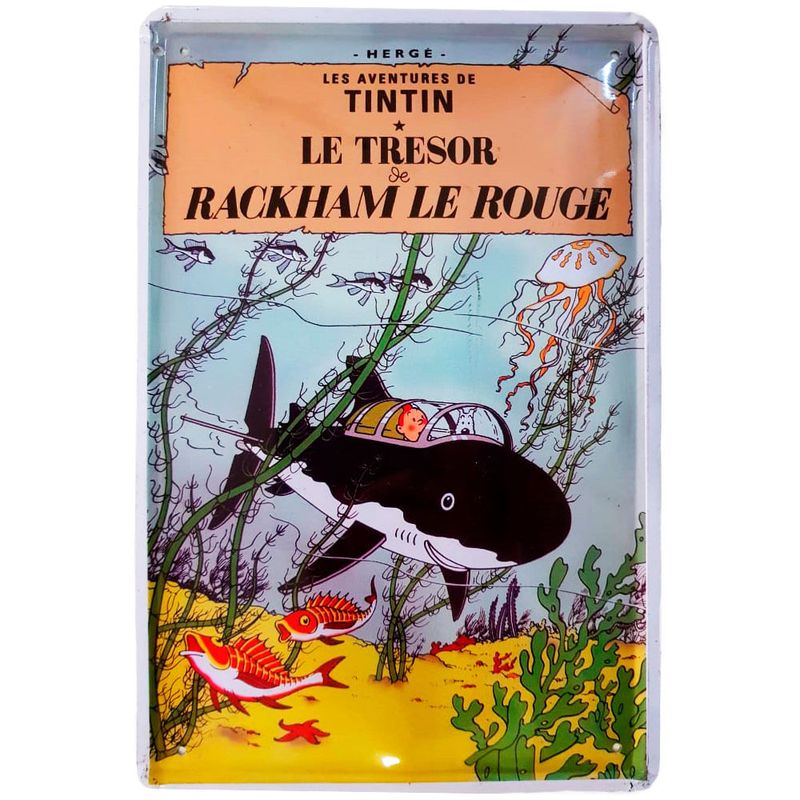 Placa-De-Metal-Da-Serie-Tintin---Le-Tresor-E-Rackham-Le-Rouge