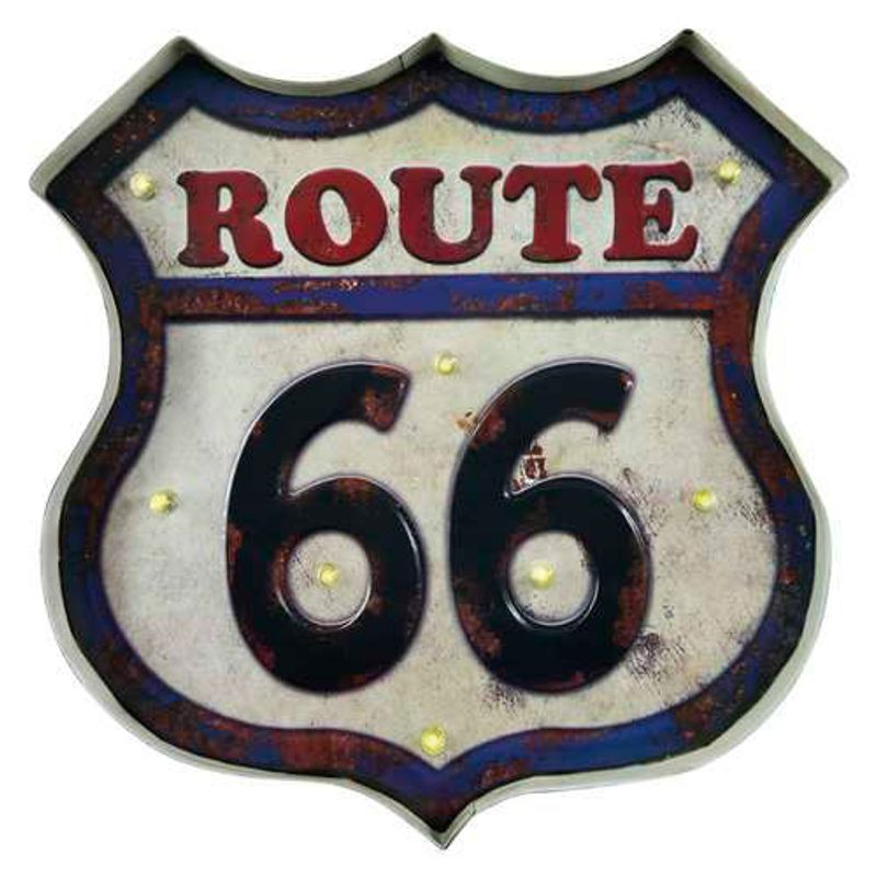 quadro-retro-led-route-66
