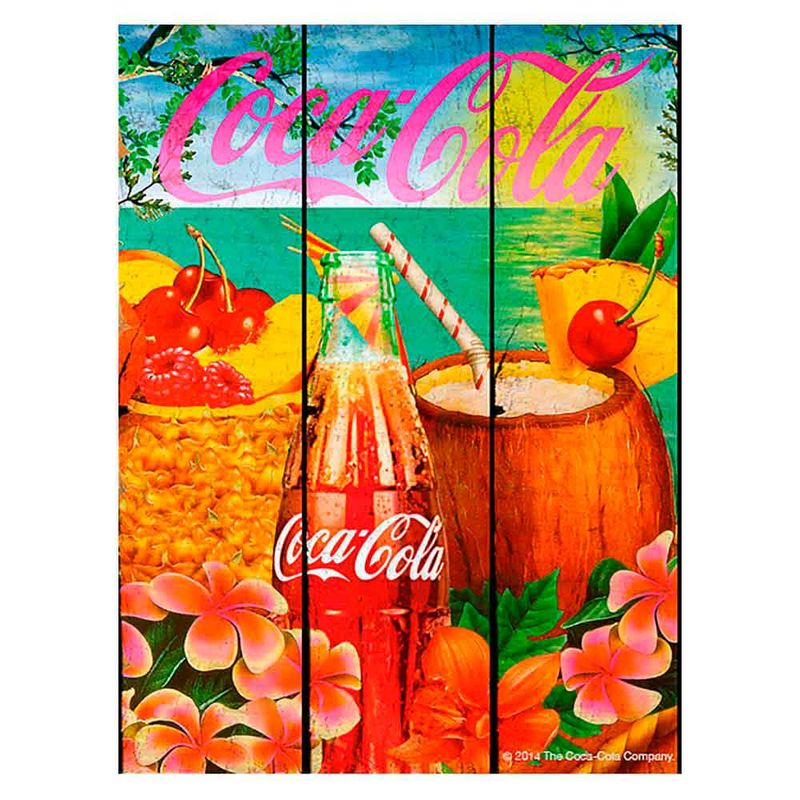 Placa-Madeira-Tropical-Flavor-Coca-Cola-Retro