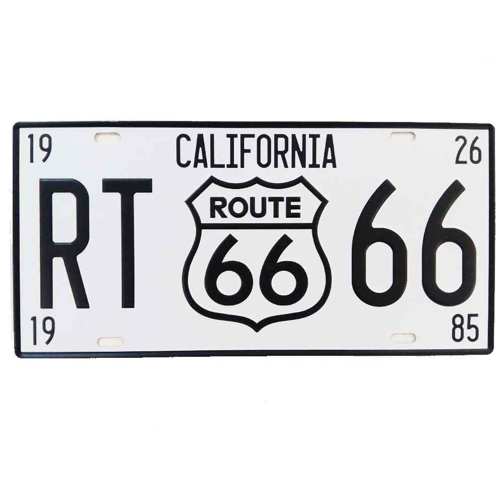 Placa-De-Carro-Decorativa-Em-Alto-Relevo-California-Rota-66