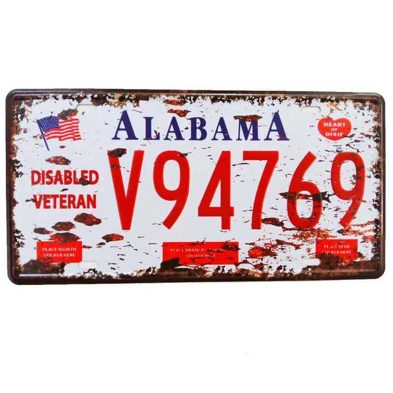 Placa-De-Carro-Decorativa-Em-Alto-Relevo-Alabama