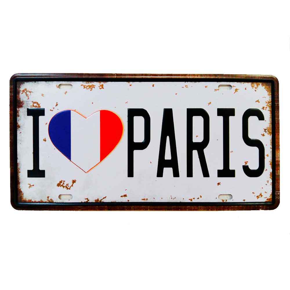 Placa-De-Carro-Decorativa-Em-Alto-Relevo-I-Love-Paris