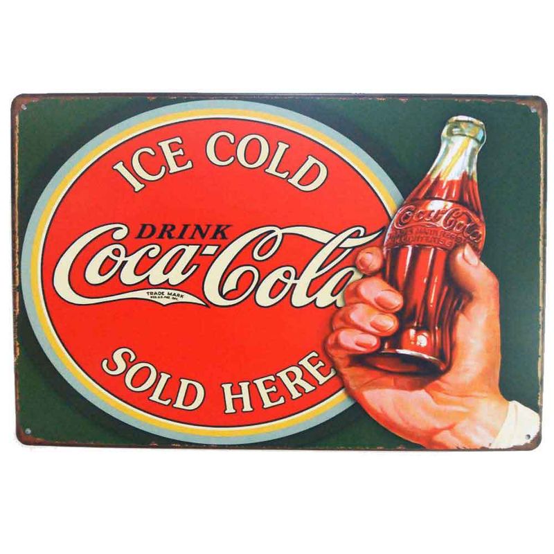 Placa-De-Metal-Decorativa-Coca-Cola-Ice-Cold-Vintage