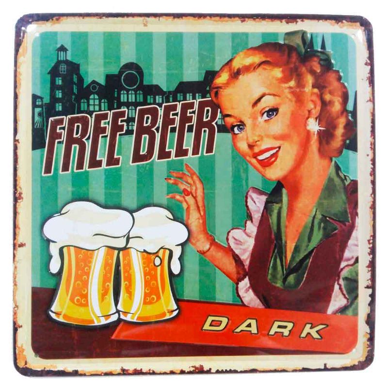 Placa-De-Metal-Decorativa-Vintage-Free-Beer