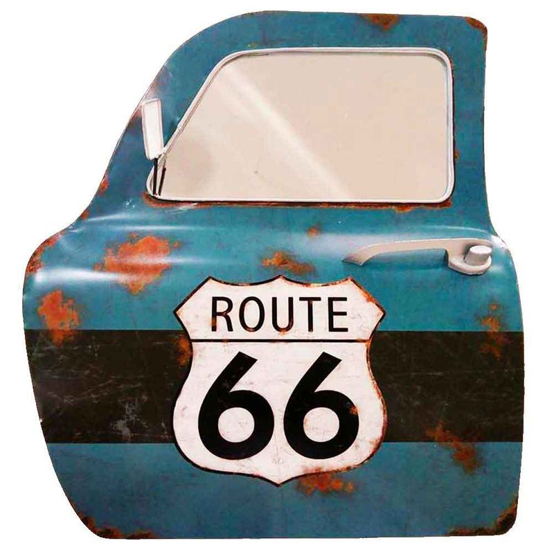 Porta-De-Carro-Decorativa-Com-Espelho-Route-66-Azul