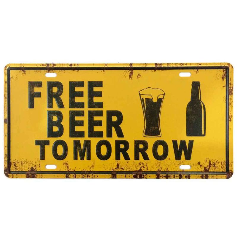 Placa-De-Metal-Decorativa-Free-Beer-Tomorrow