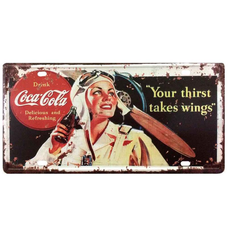 Placa-De-Metal-Decorativa-Coca-Cola-Your-Thirst-Takes-Wings
