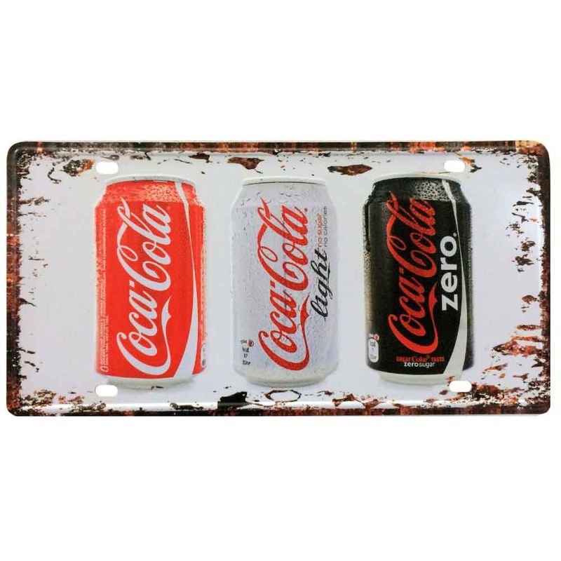 Placa-De-Metal-Decorativa-Coca-Cola-Normal-Light-Zero