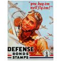 Placa-De-Metal-Defense-Bonds-Stamps-Aviacao