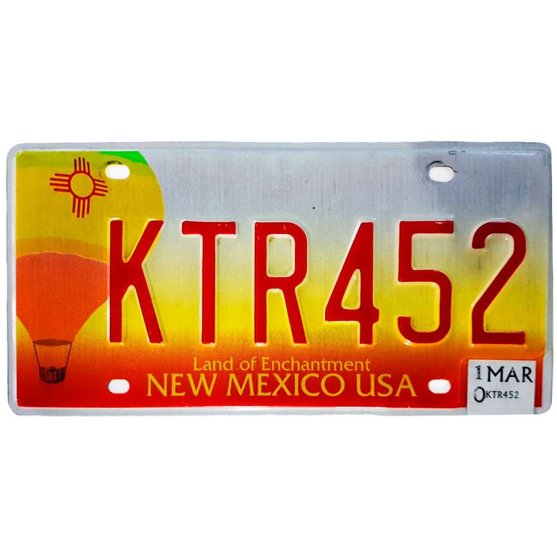 Placa-De-Carro-De-Metal-Importada-Ktr452-New-Mexico
