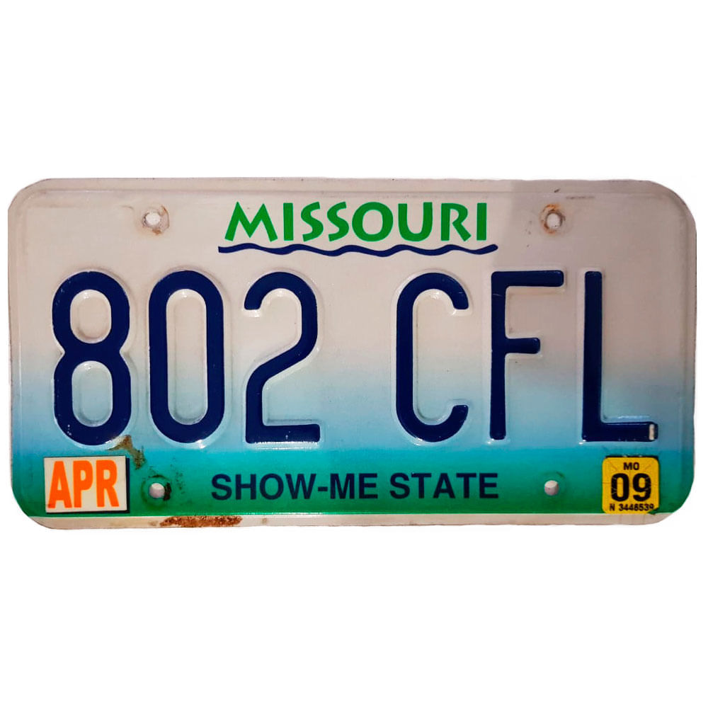 Placa-De-Carro-De-Metal-Importada-802-Cfl-Missouri