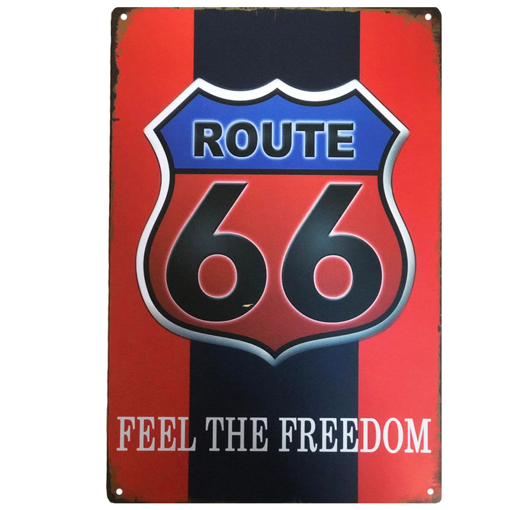 placa-decorativa-route-66-feel-the-fredoom