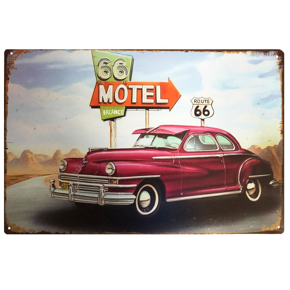placa-decorativa-route-66-motel