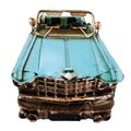 Miniatura-Decorativa-Carro-Em-Metal-Conversivel-Azul-Retro
