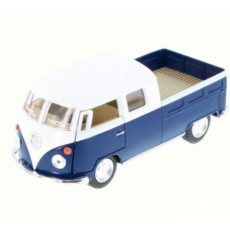 Miniatura-1963-Volkswagen-Kombi-Pickup-Cabine-Dupla-Escala-1-34-Saia-E-Blusa-Azul