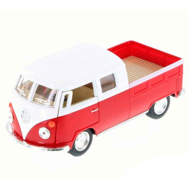 Miniatura-1963-Volkswagen-Kombi-Pickup-Cabine-Dupla-Escala-1-34-Saia-E-Blusa-Vermelho