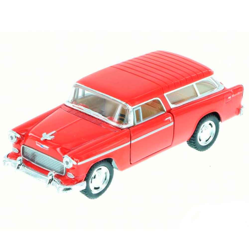 Miniatura-1955-Chevy-Bel-Air-Nomad-Escala-1-40-Vermelho