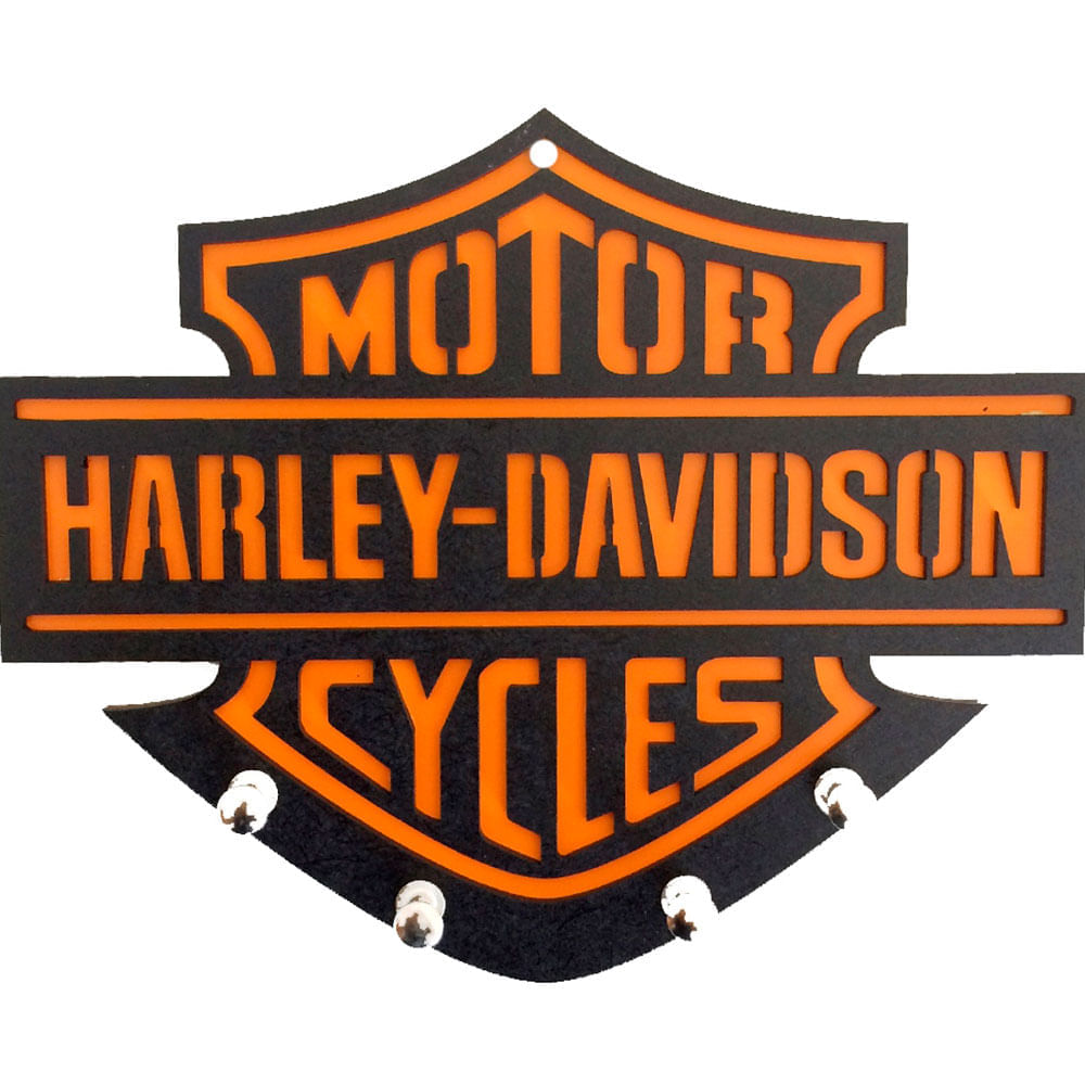 Porta-Chaves-Mdf-Harley-Davidson-Laranja