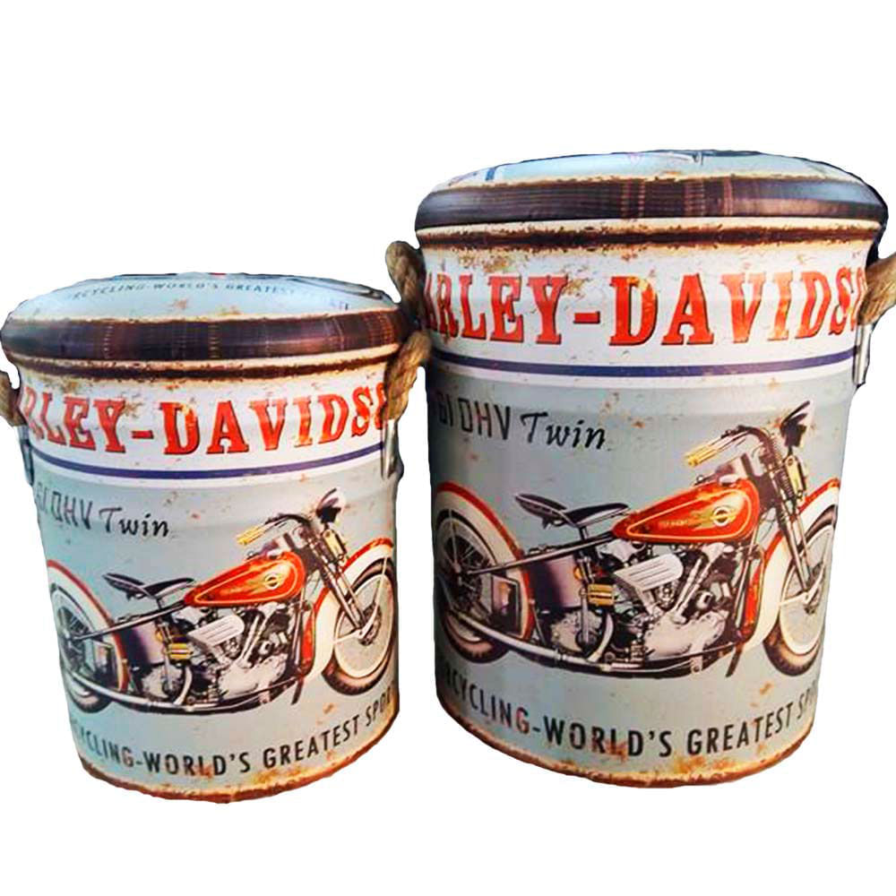 Conjunto-2-Puffs-Latas-Organizadoras-Harley-Davidson