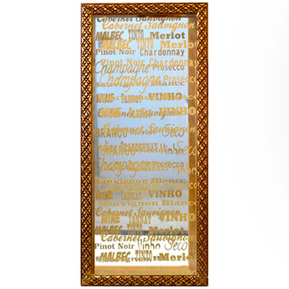 Quadro-Porta-Rolhas-De-Vinho-Espelho-Dourado