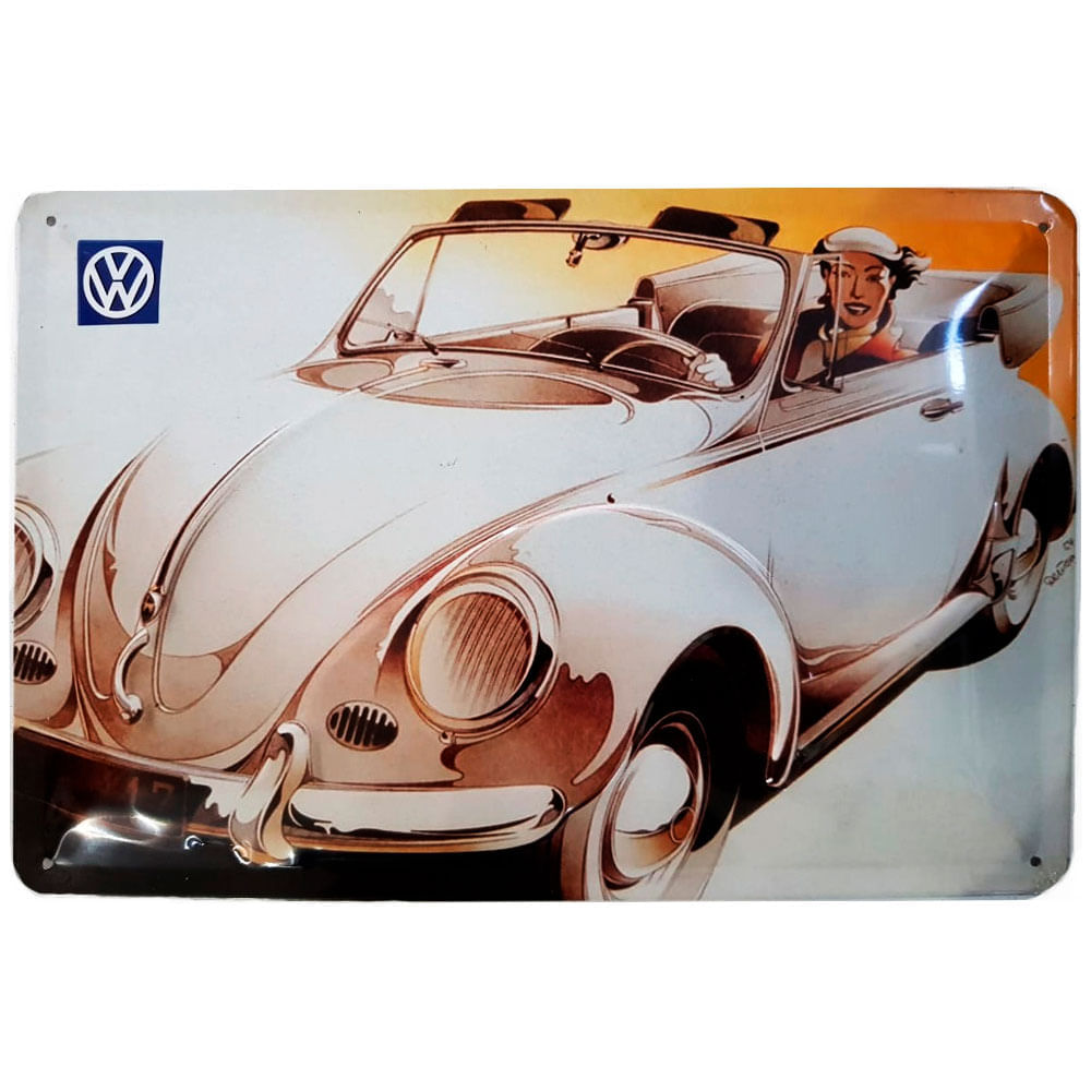 Placa-De-Metal-Fusca-Conversivel-Branco