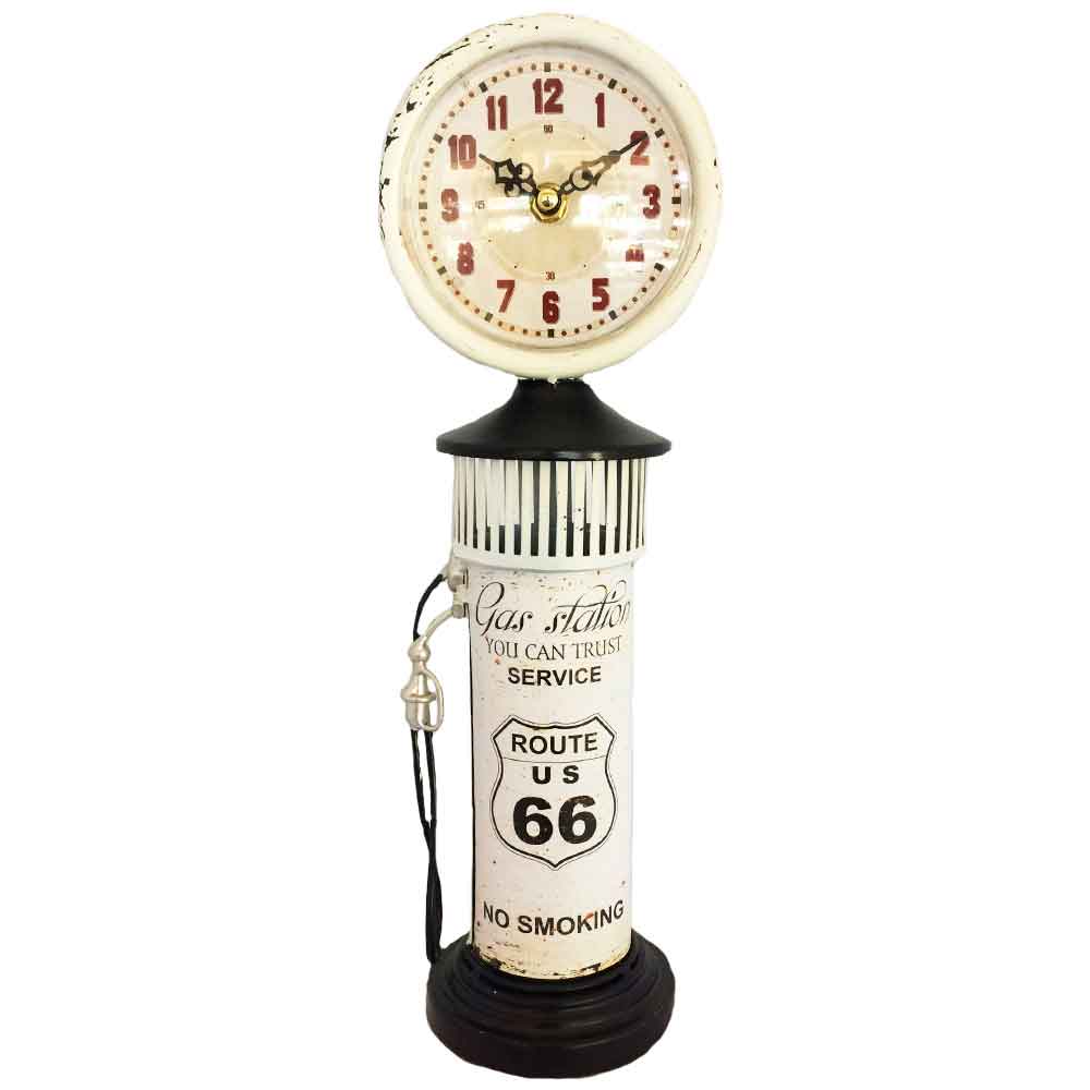 Relogio-De-Mesa-Bomba-De-Gasolina-Rota-66-Branco