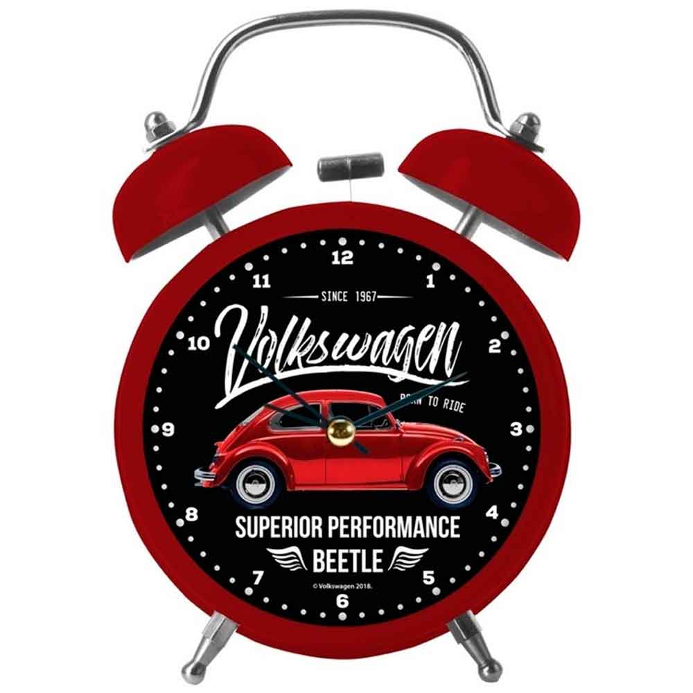 Relogio-Despertador-Metal-Volkswagen-Fusca-Vermelho