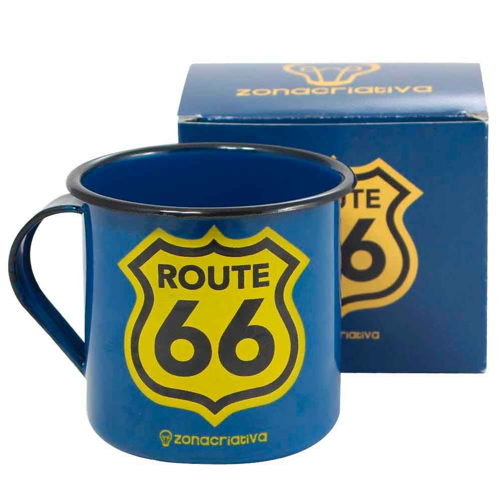 Caneca-de-Metal-Esmaltado-Rota-66-------------------------------------------------------------------