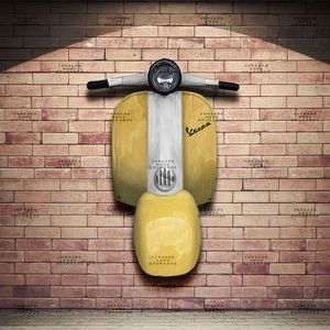 Frente-Vespa-Buzzer-Amarelo---Caixa-Traseira-Creme